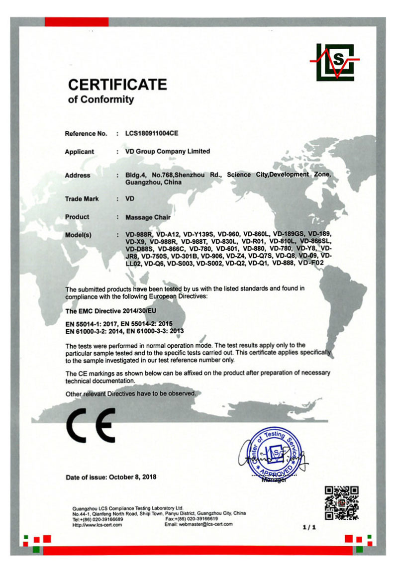 EMC Certificate of Conformity